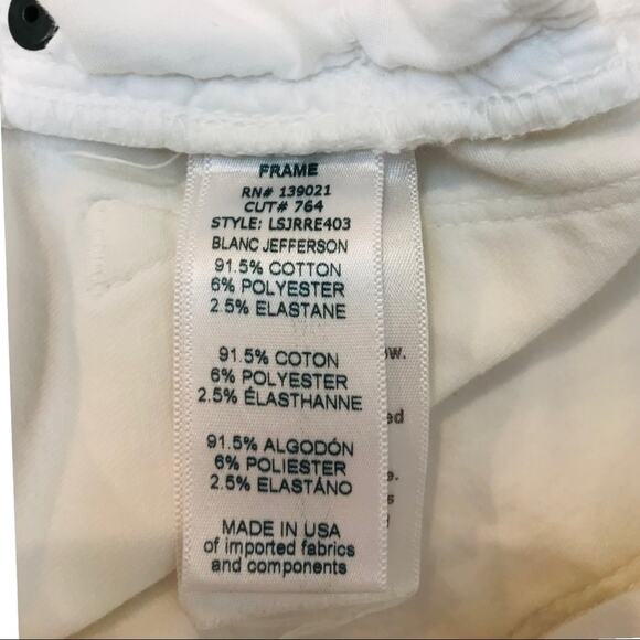 Frame Le Skinny De Jeanne White Distressed Jeans Skinny frayed hem - Picture 10 of 10